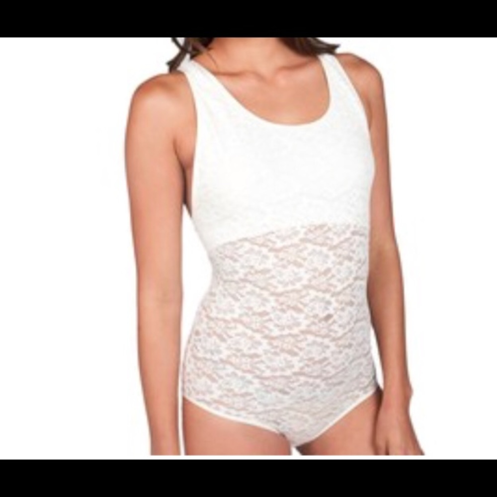 Semi-sheer body lace bodysuit